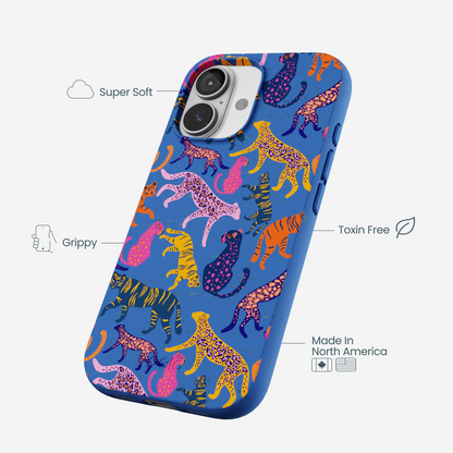 Electric Blue Jungle Cat iPhone 17 Case