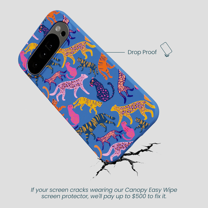 Electric Blue Jungle Cat Google Pixel 10 Pro XL Case