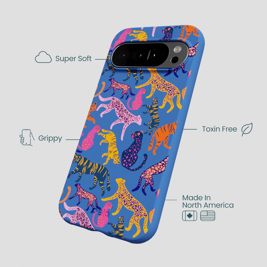 Electric Blue Jungle Cat Google Pixel 10 Pro XL Case