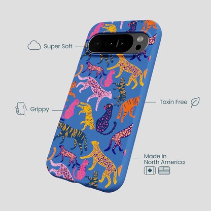 Electric Blue Jungle Cat Google Pixel 10 Pro XL Case