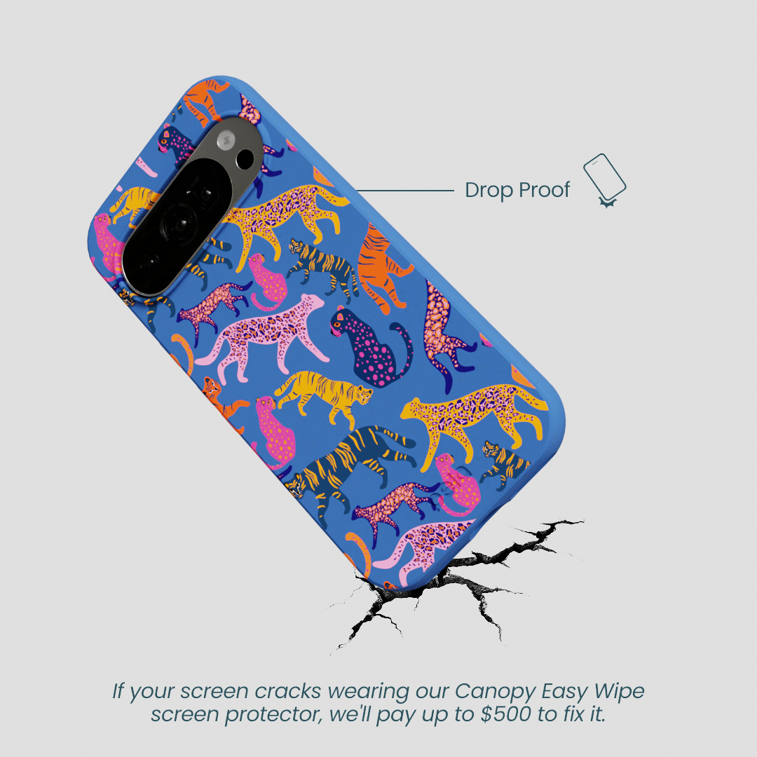 Electric Blue Jungle Cat Google Pixel 10/10 Pro Case