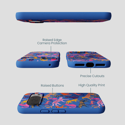 Electric Blue Jungle Cat Google Pixel 10/10 Pro Case