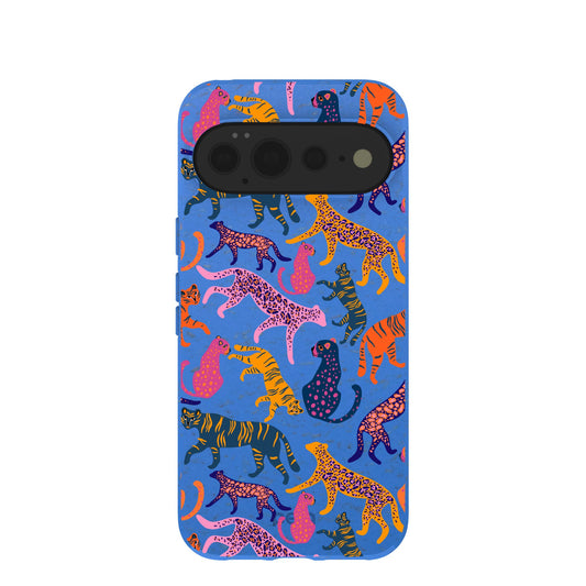 Electric Blue Jungle Cat Google Pixel 11 Pro XL Case