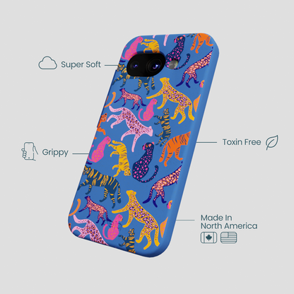 Electric Blue Jungle Cat Google Pixel 9a Case