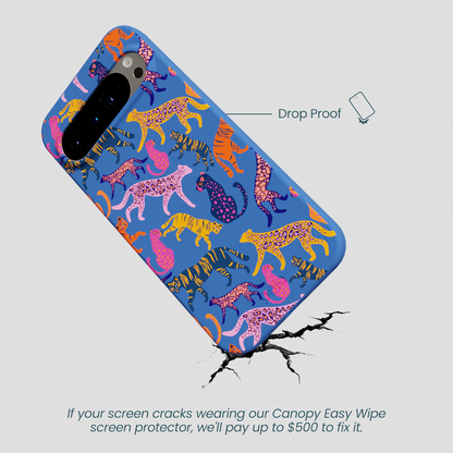 Electric Blue Jungle Cat Google Pixel 9 Pro XL Case