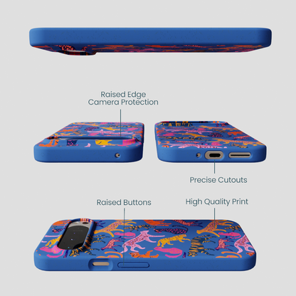 Electric Blue Jungle Cat Google Pixel 9 Pro XL Case