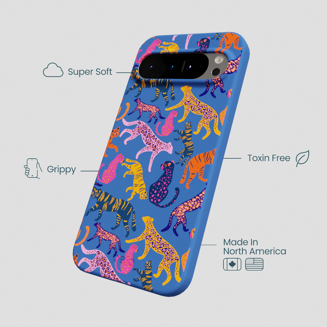 Electric Blue Jungle Cat Google Pixel 9 Pro XL Case