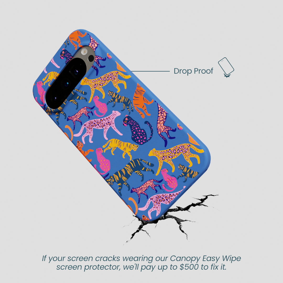 Electric Blue Jungle Cat Google Pixel 9/9 Pro Case