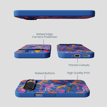 Electric Blue Jungle Cat Google Pixel 9/9 Pro Case