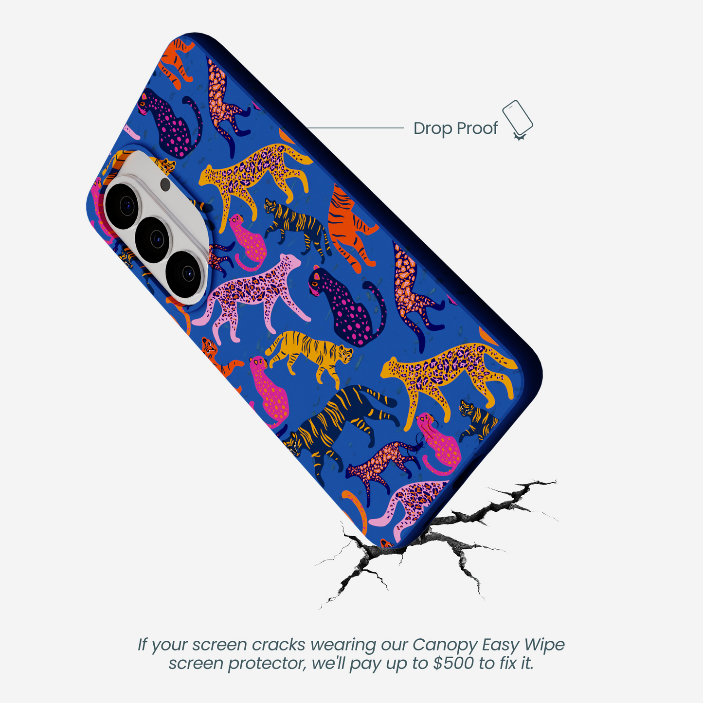 Electric Blue Jungle Cat Samsung Galaxy S26 Case