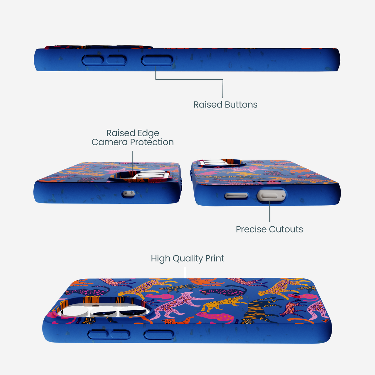 Electric Blue Jungle Cat Samsung Galaxy S26 Case