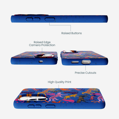 Electric Blue Jungle Cat Samsung Galaxy S26 Case
