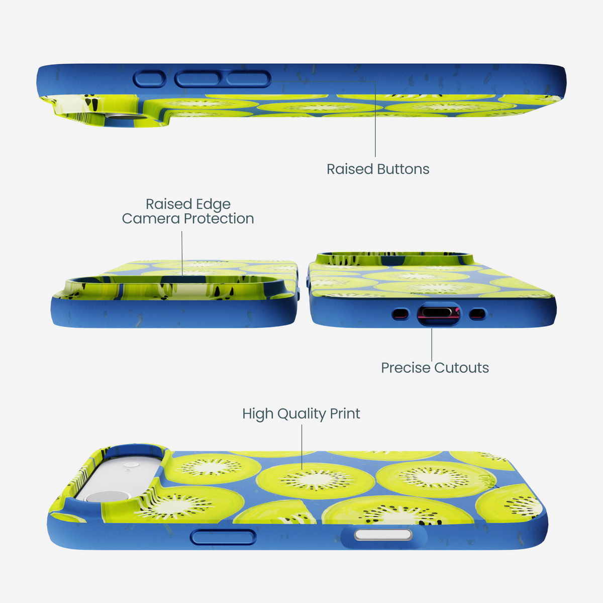 Electric Blue Kiwi Slices iPhone Air Case