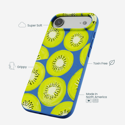 Electric Blue Kiwi Slices iPhone Air Case