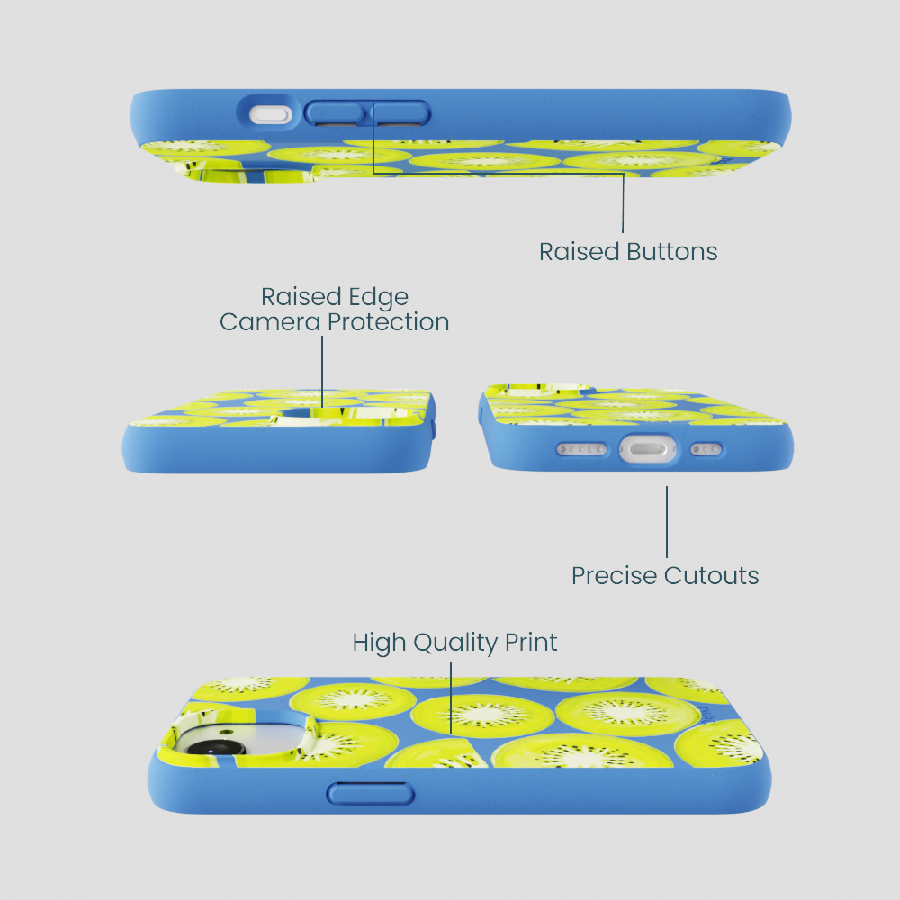 Electric Blue Kiwi Slices iPhone 16e/17e Case