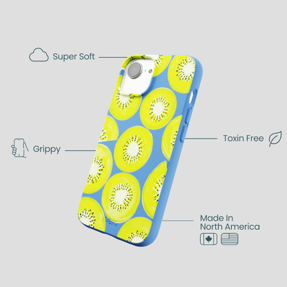 Electric Blue Kiwi Slices iPhone 16e/17e Case