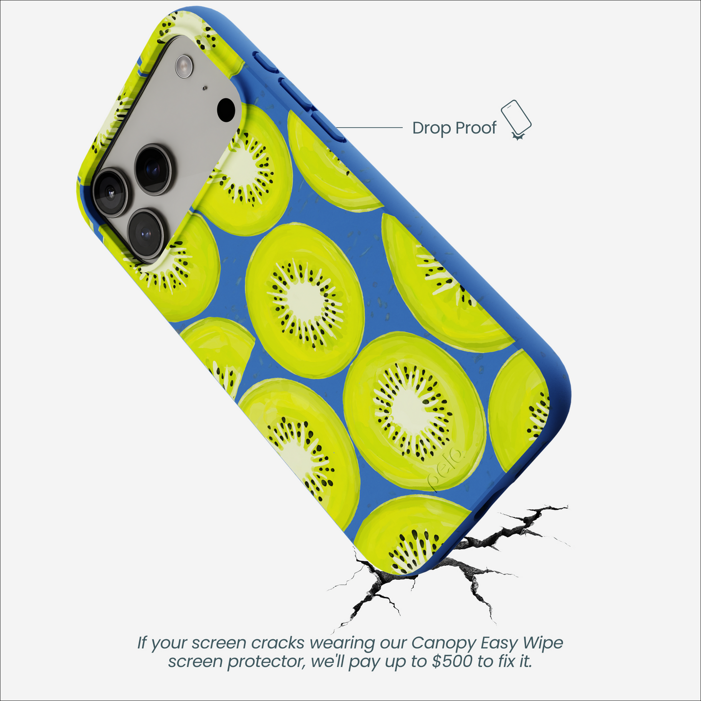 Electric Blue Kiwi Slices iPhone 17 Pro Max Case