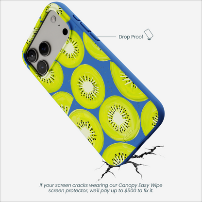 Electric Blue Kiwi Slices iPhone 17 Pro Max Case
