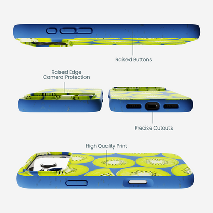 Electric Blue Kiwi Slices iPhone 17 Pro Max Case