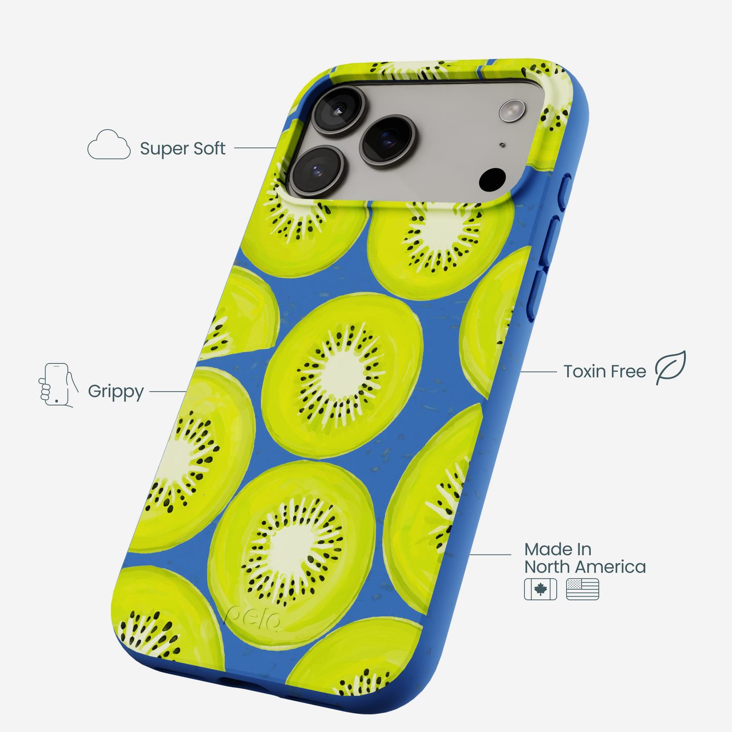 Electric Blue Kiwi Slices iPhone 17 Pro Max Case