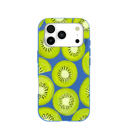 Electric Blue Kiwi Slices iPhone 17 Pro Case