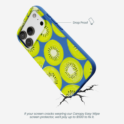 Electric Blue Kiwi Slices iPhone 17 Pro Case