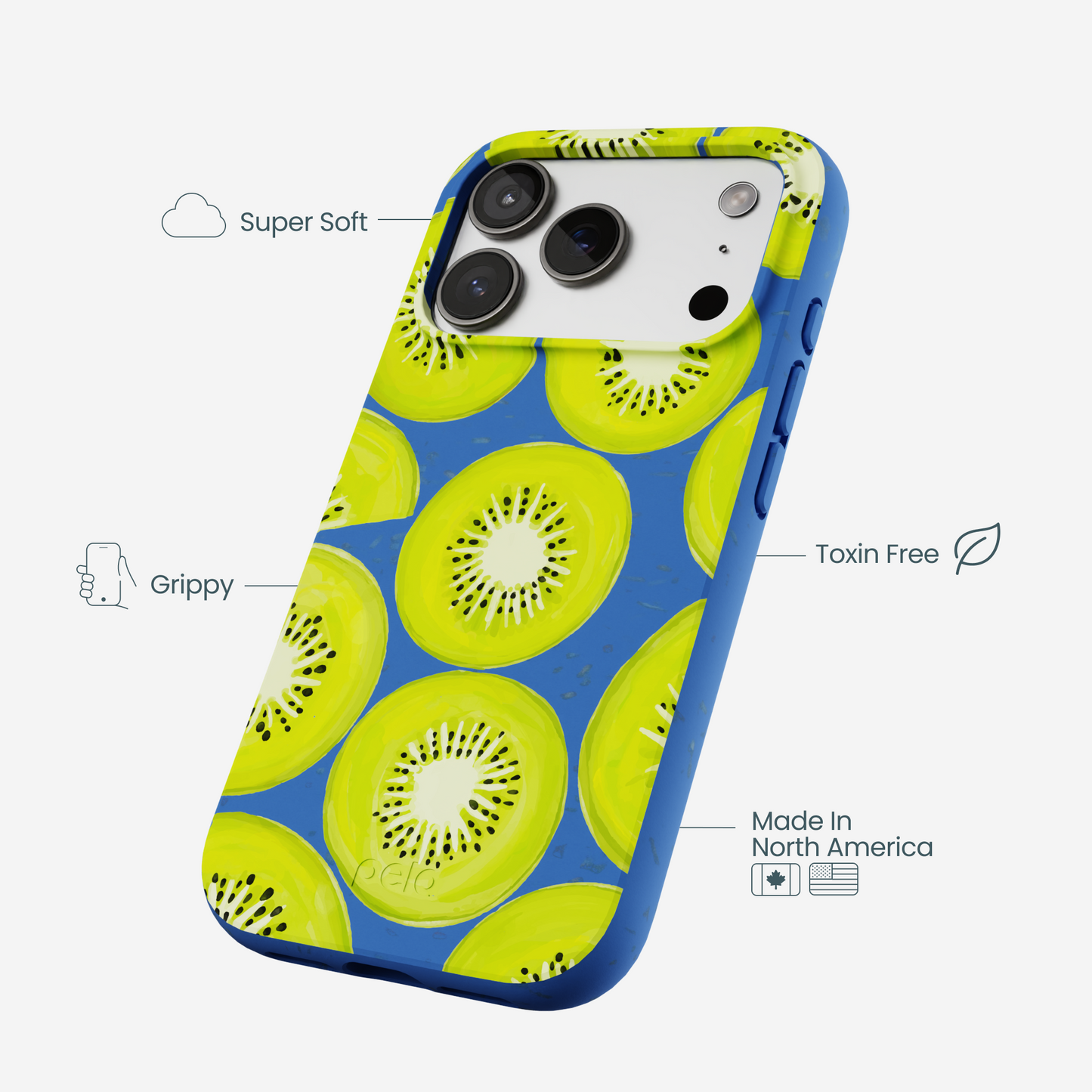 Electric Blue Kiwi Slices iPhone 17 Pro Case