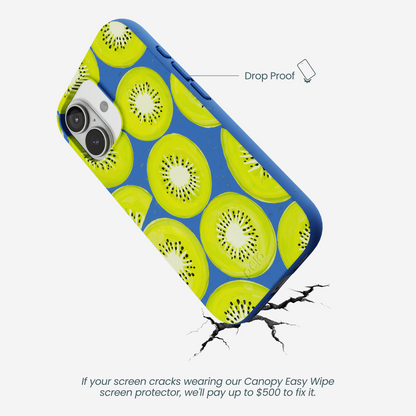 Electric Blue Kiwi Slices iPhone 17 Case