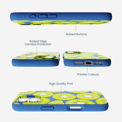 Electric Blue Kiwi Slices iPhone 17 Case