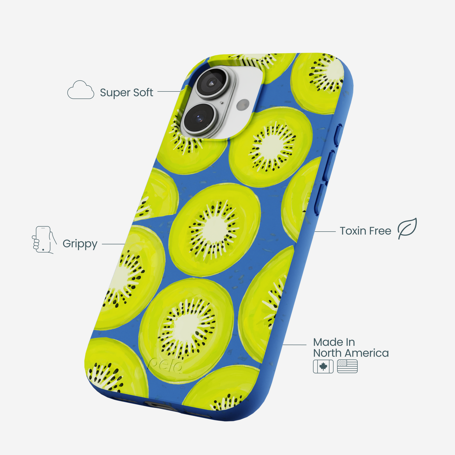 Electric Blue Kiwi Slices iPhone 17 Case
