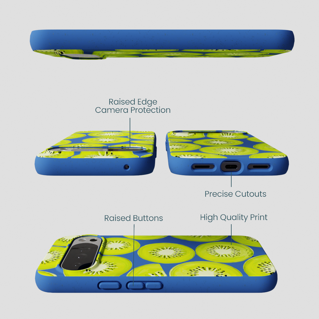 Electric Blue Kiwi Slices Google Pixel 10 Pro XL Case
