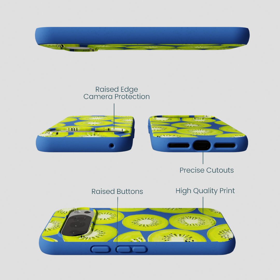 Electric Blue Kiwi Slices Google Pixel 10/10 Pro Case