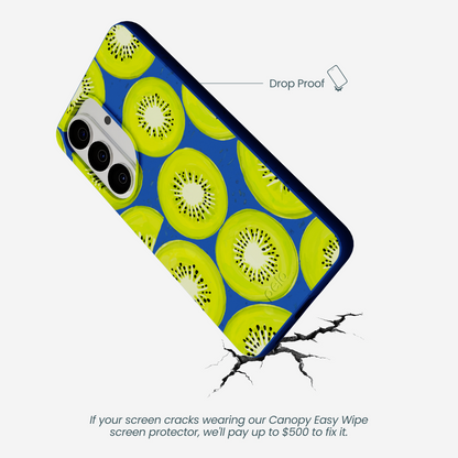 Electric Blue Kiwi Slices Samsung Galaxy S26 Case