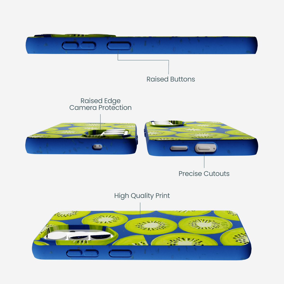 Electric Blue Kiwi Slices Samsung Galaxy S26 Case