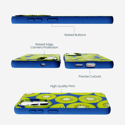 Electric Blue Kiwi Slices Samsung Galaxy S26 Case