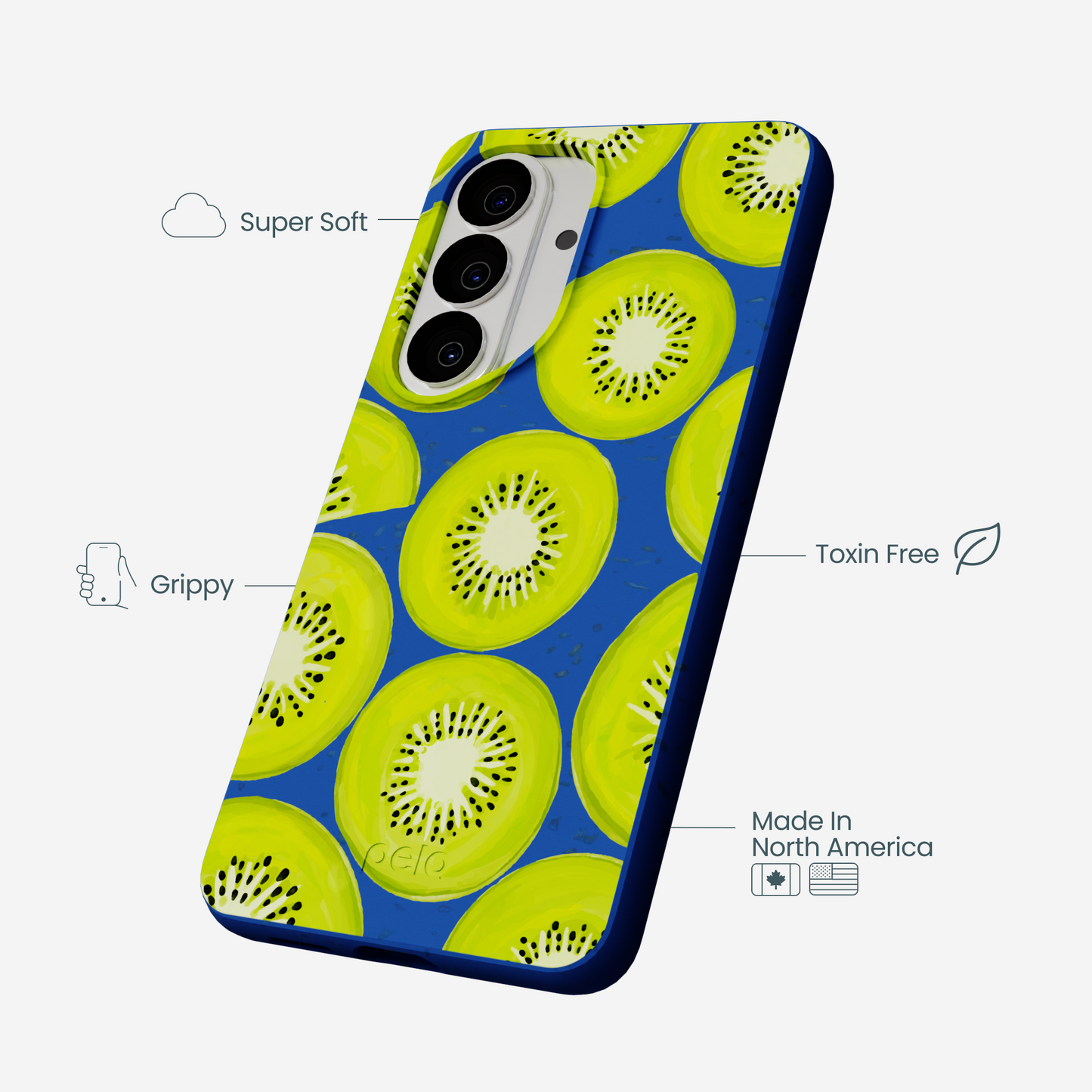 Electric Blue Kiwi Slices Samsung Galaxy S26 Case