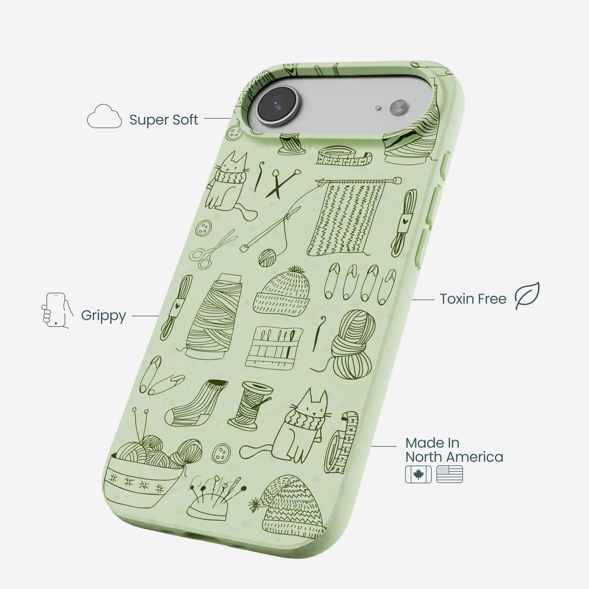 Sage Green Knit Nook iPhone Air Case