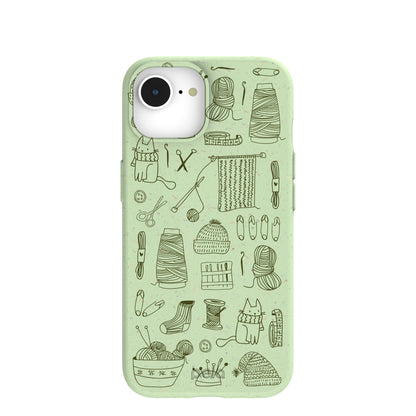 Sage Green Knit Nook iPhone 16e/17e Case