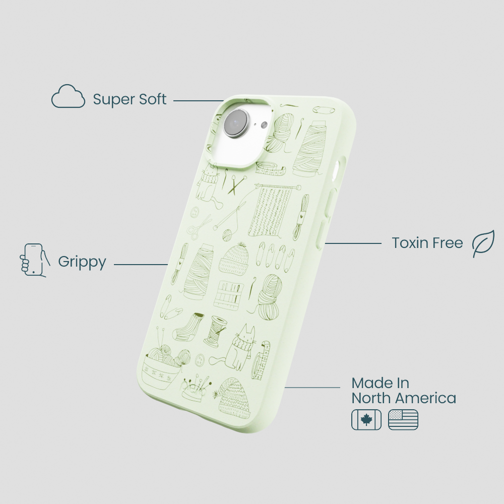 Sage Green Knit Nook iPhone 16e/17e Case