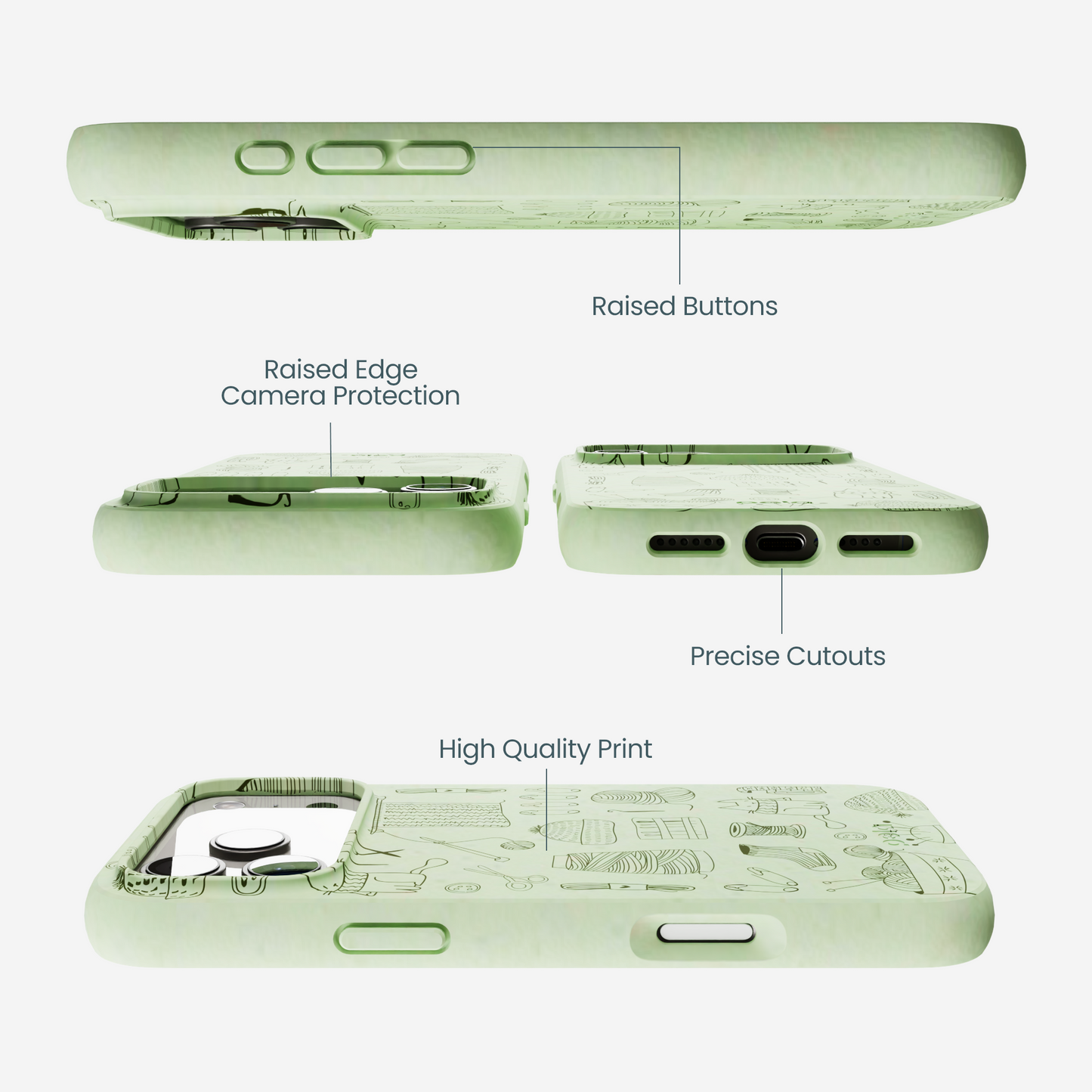 Sage Green Knit Nook iPhone 17 Pro Max Case