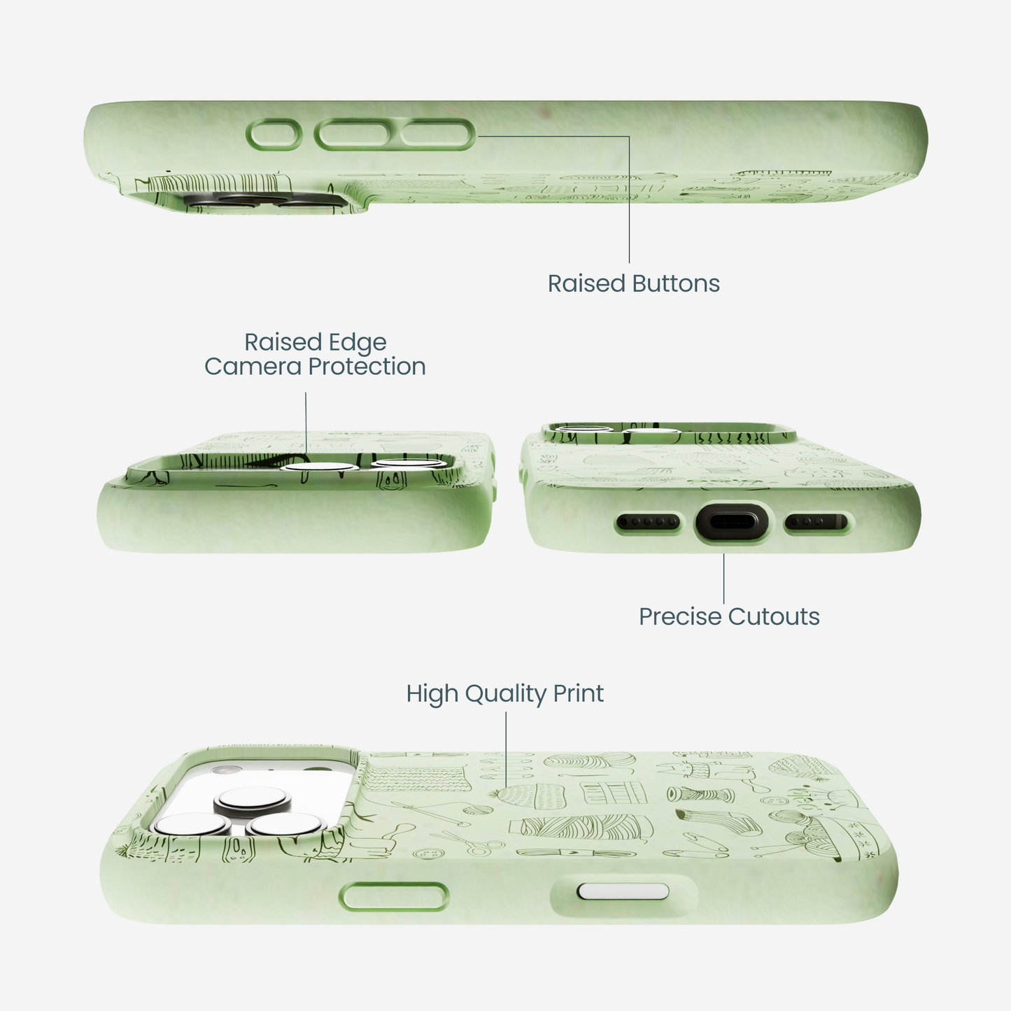Sage Green Knit Nook iPhone 17 Pro Case
