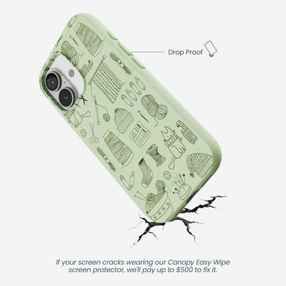 Sage Green Knit Nook iPhone 17 Case