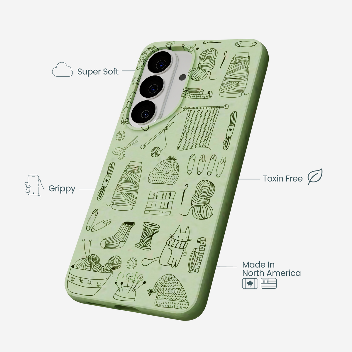 Sage Green Knit Nook Samsung Galaxy S26 Case