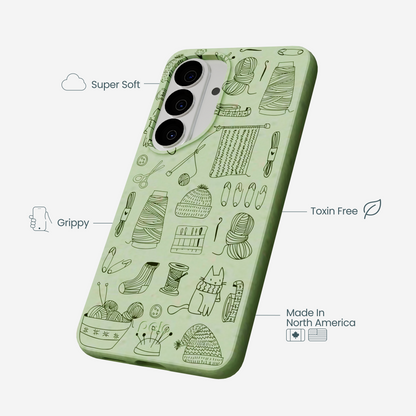 Sage Green Knit Nook Samsung Galaxy S26 Case