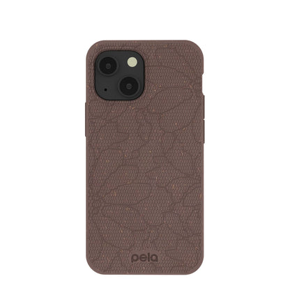 Chocolate Brown Lace Botanica iPhone 13 Mini Case