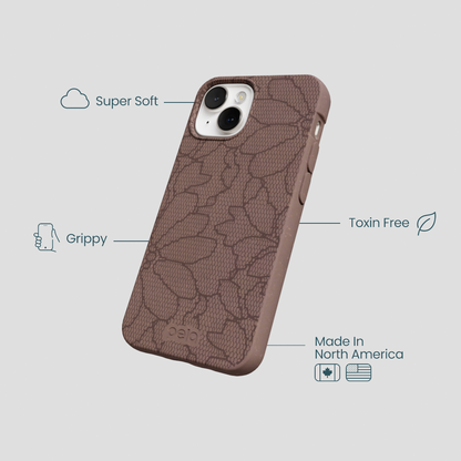 Chocolate Brown Lace Botanica iPhone 13 Mini Case