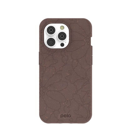 Chocolate Brown Lace Botanica iPhone 14 Pro Case