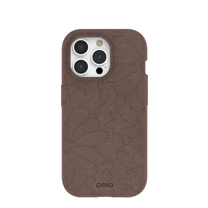 Chocolate Brown Lace Botanica iPhone 15 Pro Case