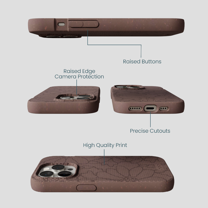 Chocolate Brown Lace Botanica iPhone 15 Pro Case
