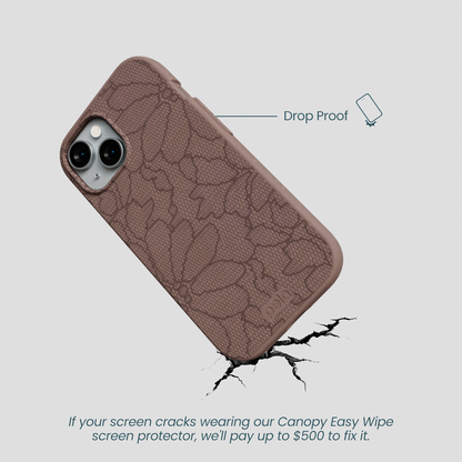 Chocolate Brown Lace Botanica iPhone 15 Case